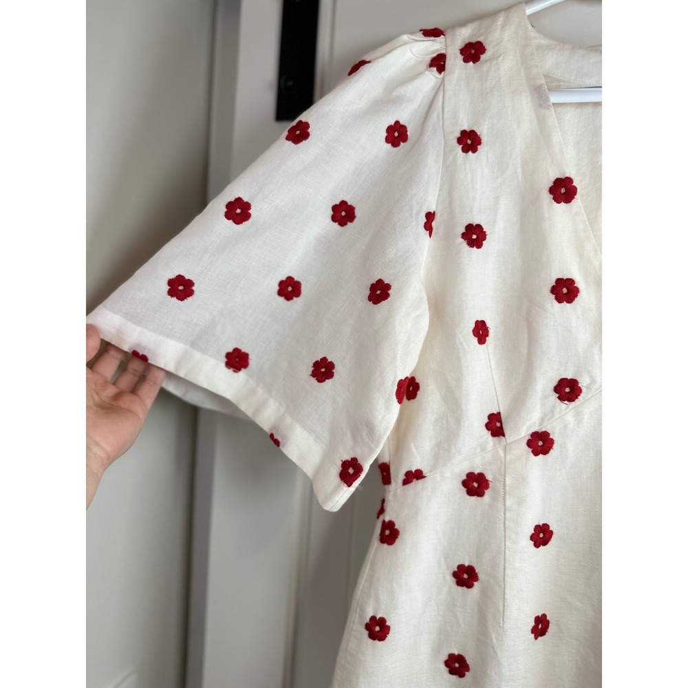 Anthropologie x Rhode Mariana Dress Scarlet Daisy White Red Floral Mini NWT - Picture 3 of 6